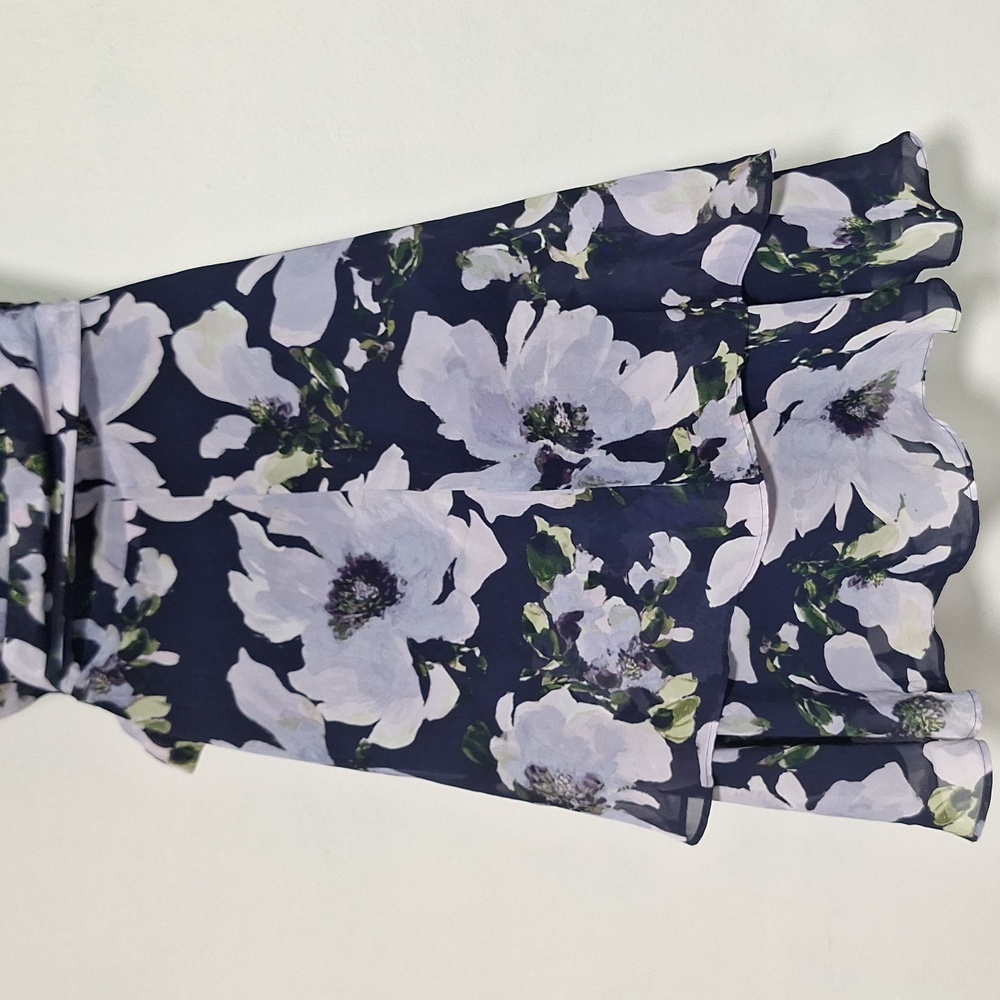 Tahari Floral Midi Dress V-Neck Faux Wrap - Picture 8 of 11